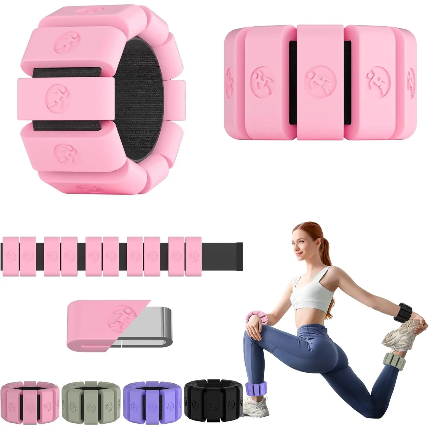 Adjustable Wrist Weights for Women Men,  Weights for Women 0.75lb-1lb Each for Walking, Yoga, Dance, Barre, Gym