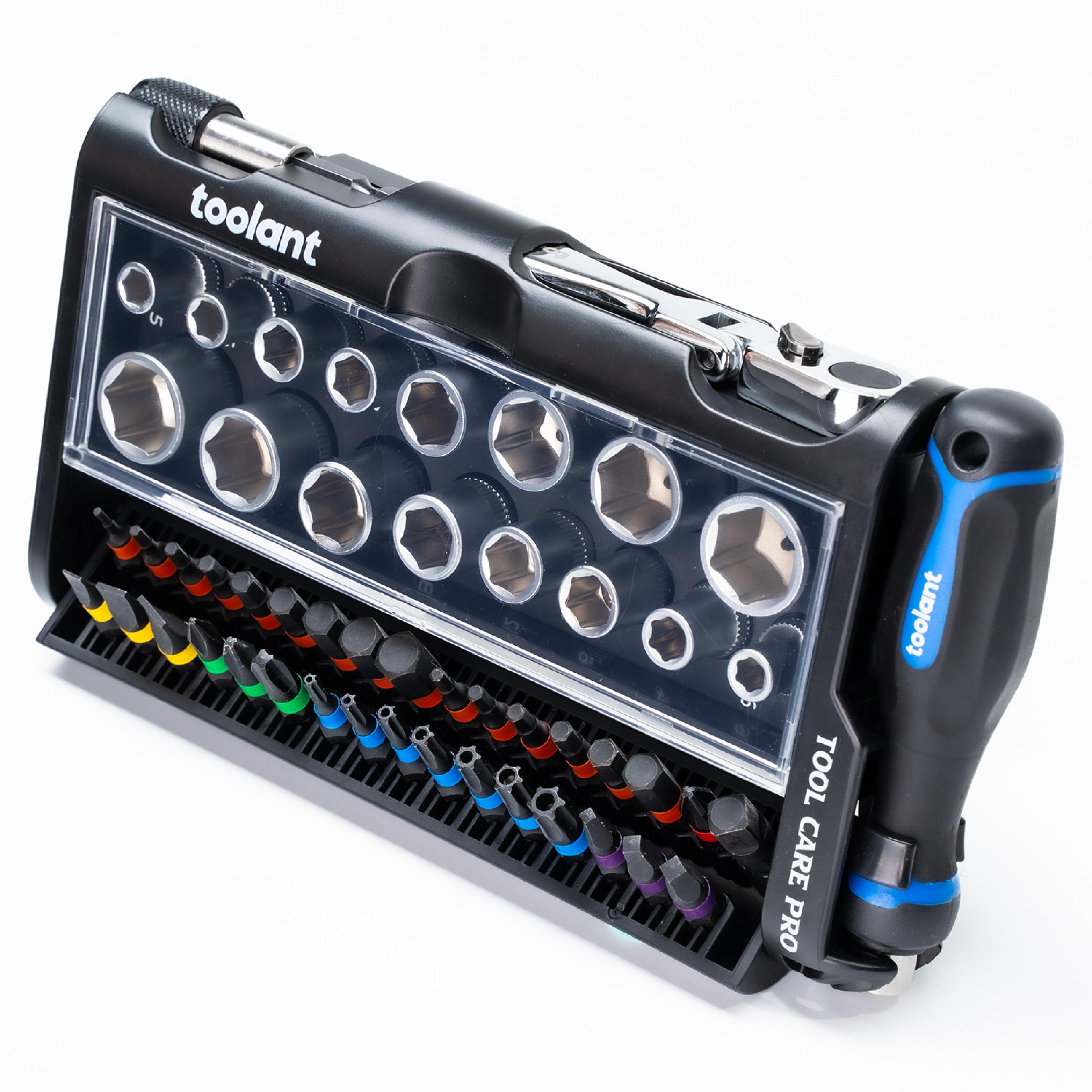 toolant Mini Ratchet Wrench Set - 52pcs Hex Socket Set with Socket Wrenches, Screwdriver Bits - Tools and Gadgets for Field Mechanic Tools, Home Improvement, Automobile Repair