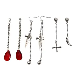 Hunter X Hunter Anime Jewelry HxH Kuripika Drop Stud Dangle Closed Back Earrings Set 3 Pack Accessories Merch