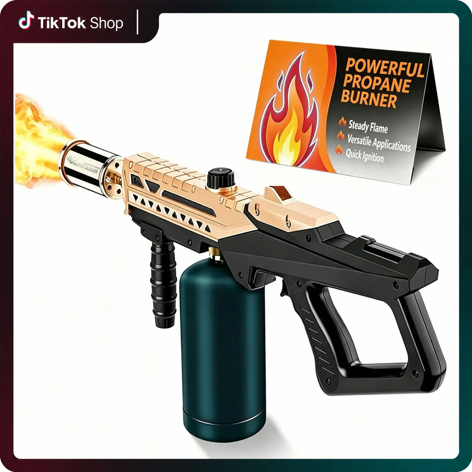 Special Kitchen Torch Gift, High-Power Propane Torch Gun. Adjustable BBQ Torch for campfire ignition and home baking. (Gas tank not included)