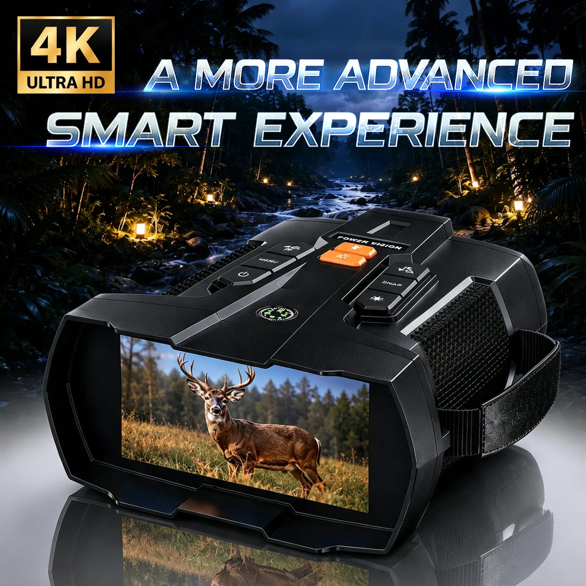 MINENER 4.5" Night Vision Goggles 4K Binoculars with 32GB SD Card 10X Digital Zoom 5000mAh Battery 7 Levels Infrared for Wildlife Observation Hunting Camping Men Gifts ，Wildlife Observation,Hunting,Camping, summerwins