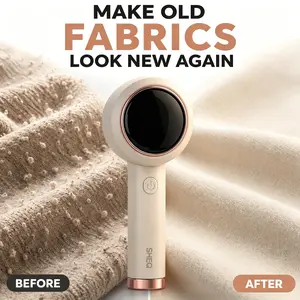 3-in-1 Fabric Shaver & Lint Remover with Hidden Lint Roller, LED Display, Rechargeable Sweater Defuzzer, Removes Fuzz, Pills & Lint from Clothes, Blankets, Couch and Bedding