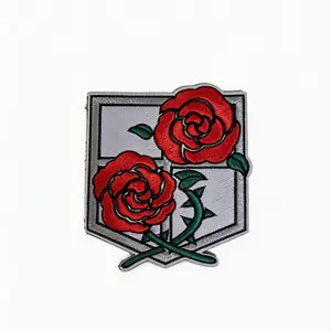 Rose Anime Velcro Embroidered Badge, Beautiful Floral Tactical Patch for Backpacks, Jackets, Hats, Stylish Accessory