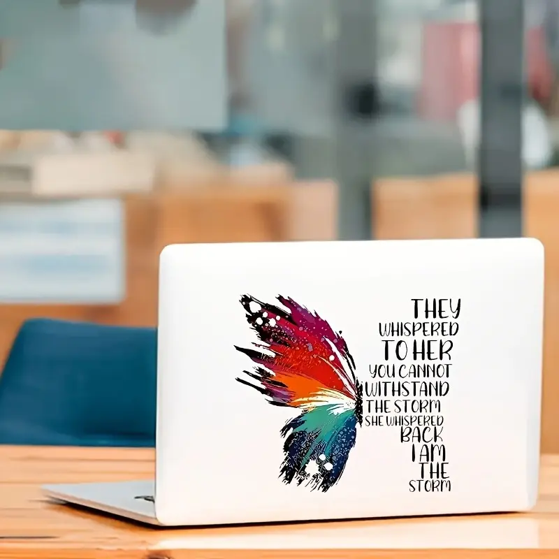 6-Inch Vivid Butterfly Vinyl Sticker with Inspirational Quotes, Watercolor Design, Suitable for Cars, Laptops, Windows, Walls and Cups, Self-Adhesive Highlight Treatment, Disposable Car Sticker | Dream Theme | Color Pattern