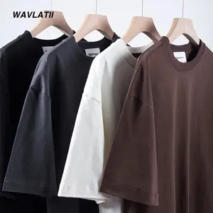 WAVLATII Men’s 260GSM Oversized Streetwear T-Shirt Heavyweight Summer Basic Tee