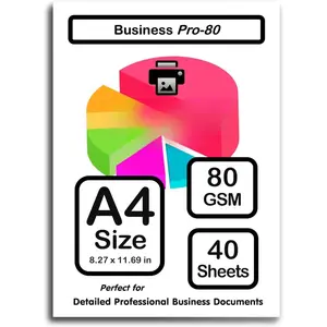 - A4 Size Printer Paper -  for Professional Documents - 80 gsm / 21lb (40 Sheets)