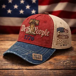 Vintage American Flag Trucker Hat For Men Women, We The People 1776 Patriotic Cap, Distressed Retro Usa Baseball Hat, Freedom Style Outdoor Casual Adjustable