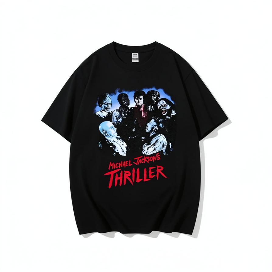 Men's Michael Jackson Thriller Vintage Graphic T-Shirt With Classic Music Elements
