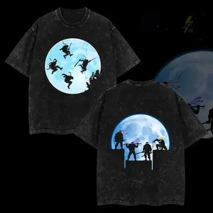 Retro Teenage Mutant Ninja Turtles Moon Oversized T-Shirt 100% Premium Cotton Relaxed Fit S-5XL Classic Menswear Apparel Clothes Unisex humorous tshirt men