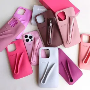Rhode Style Lip Gloss Phone Case For IPhone 11-17 Pro Max 3D Makeup Silicone Lipstick Balm Protective Cover