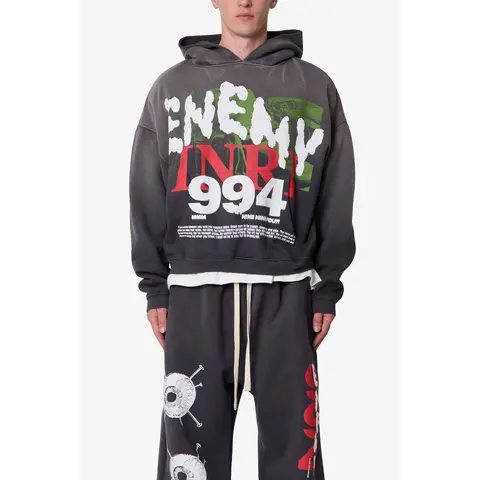 mnml Enemy Hoodie - Washed Black