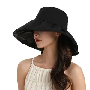 UPF50 + Vinyl UV Protection Sun Hat Child Women's Summer Face Cover Big Brim Sun Protection Hat Outdoor Fisherman Hat
