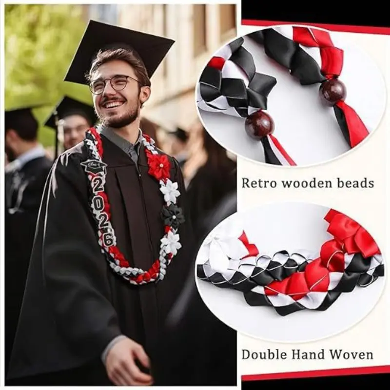 1pc Double Braided Strands Graduation Ribbon Leis, Perfect for Celebrations, Durable and Elegant Design, Ideal Gift for Graduates, Grad Party Supplies