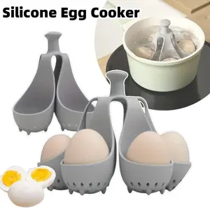 4-Grid Silicone Egg Cooker with Holes, High-Temperature Resistant Silicone Steaming Boiler for Home Quick Breakfast Prep, Essential Home Supplies Kitchen Tool