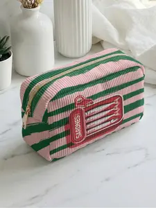 1 piece of sardine can pattern 2D printed makeup bag, large capacity design|suitable for all seasons/general use|can hold daily skincare products and various cosmetics|all-round for life and travel, Makeup Storage Bag