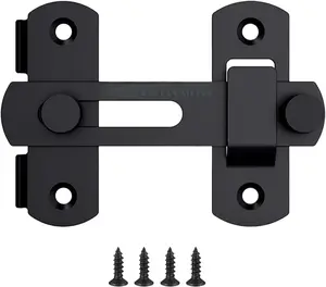 Premium Barn Door Lock- Heavy Duty 180 Degree Flip Sliding Latch Lock with Flip Door Latch & Safety Door Lock, Easy Installation, Perfect for Barn Doors, Pet Doors, Bathrooms, Sliding Doors & Cabinets