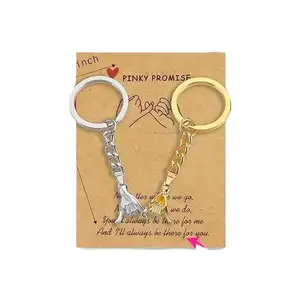 Pinky Promise Matching Keychains – Couple & Galentines Gift for Valentines Day Anniversary, Premium Quality Elegant Design for Him Her