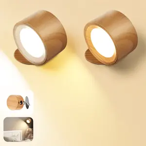 LED Wall Mounted Lamps, Battery Operated Rechargeable Wall Lights, 3CCT & Dimmable, 360°Rotation with Magnetic Ball, Cordless Wall Sconces for Picture Bedside Bedroom Reading