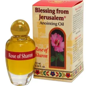 This anointing oil is made in Israel the Land of the Bible by local perfumes , using natural Galilee scented with flowers and herbs essences mentioned in the Bible and the characteristics of the Holy Land .