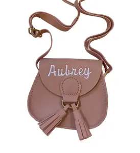 Personalized Girls Embroidered PINK Purse Gift Accessory PU Leather
