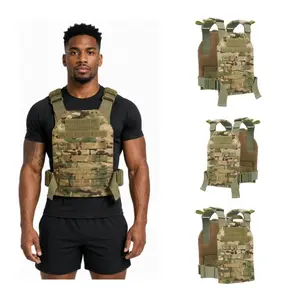 Adjustable Weighted Vest for Men & Women, Weight Vest with Quick Release Buckles and Molle, Breathable Mesh Training Vest Holds up to 50 lbs Weight Plates, Strength, Running, Fitness & Endurance Workouts