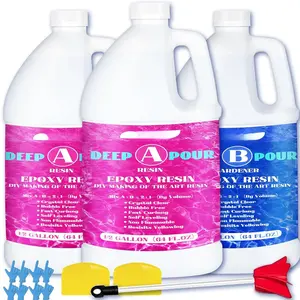 Deep Pour Epoxy , 1.5 Gallon 2-4" Pour Depths Epoxy  Kit  Clear High-Gloss No Bubble Self Leveling for DIY Molds  River Table Flower Preservation Top Mold Crafts Mix 2:1 Ratio
