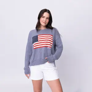 Love in Faith | Blessed Flag Pullover Sweater – Warm, Soft Pullover with Inspirational Faith Design | Perfect Christmas or Holiday Gift for Friends, Family, and Believers
