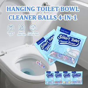 4-in-1 Rim Hanger Toilet Bowl Cleaners 4-Ball （home essentials）Hanging Toilet Ball for Effective Cleaning 5 Bags Total Toilet Hanging Basket