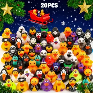 20pcs Halloween Decor Duck Bath Toys, Random Style Stress Relief Rubber Ducks, Perfect Gift for Kids & Friends, Sensory