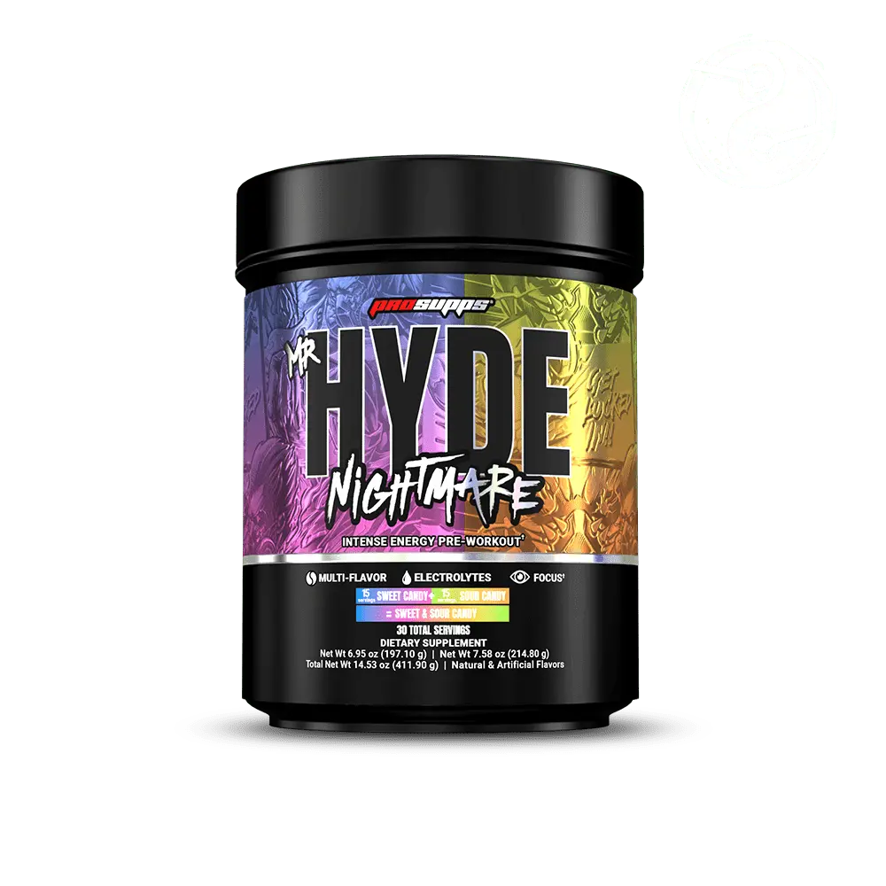 ProSupps Mr. HYDE Nightmare Dual Tub Pre-Workout Powder, Sweet Candy & Sour Candy, (15 servings per flavor) 30 servings total