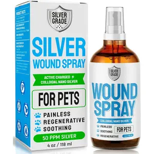 Wound Spray for Pets – Colloidal Silver Wound Care for Dogs & Cats – Helps with Skin Irritation, Hot Spots, Rashes, Scratching, Itch, Bites & Burns – Use a Dog Cone – 4 oz