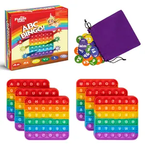 THE FIDGET GAME ABC BINGO! Alphabet Learning Chart Magnetic Letters Board Preschool Tool for 2-6 Players Pre-K & Kindergarten Fun Game