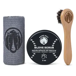 Rhino Wax - Baseball Glove Scrub Kit - Deep Cleans Baseball or Softball Gloves with Powerful Scrubbing Formula