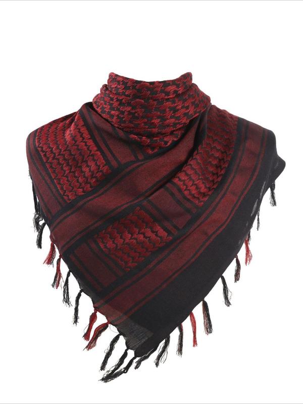 Tactical Hunting Scarf, Neck Scarf, Arab Wrap with Tassel, Tactical Desert Scarf, Fashion Accessories for Men & Women