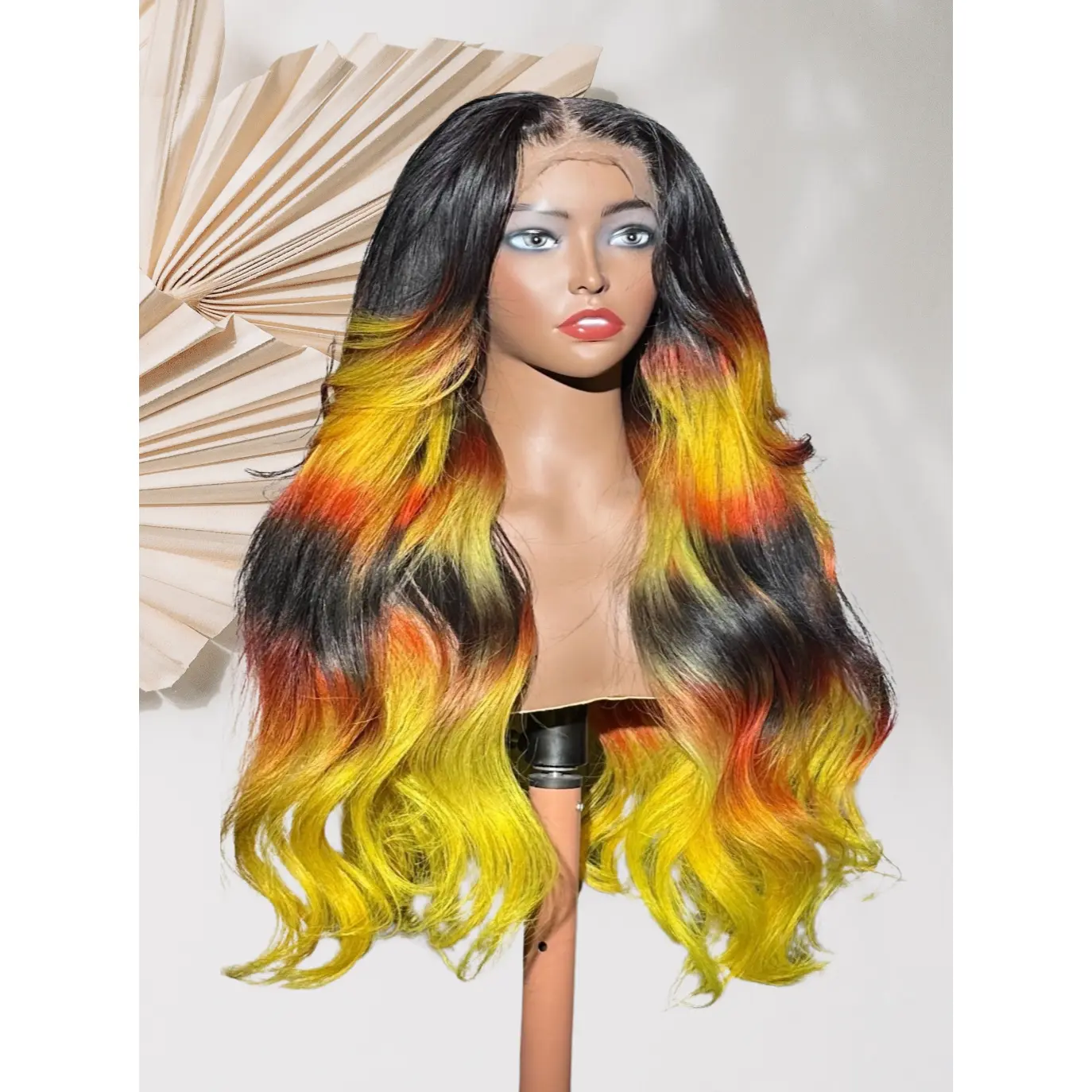 Golden Phoenix Highlight Wig - Custom Synthetic Lace Front Wig, Fashion Accessory Hair Extension, Custom Synthetic Lace Front Wigs
