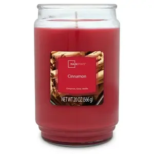 Cinnamon Scented Large Glass Jar Candle - 20 oz for Cozy and Comforting Ambiance