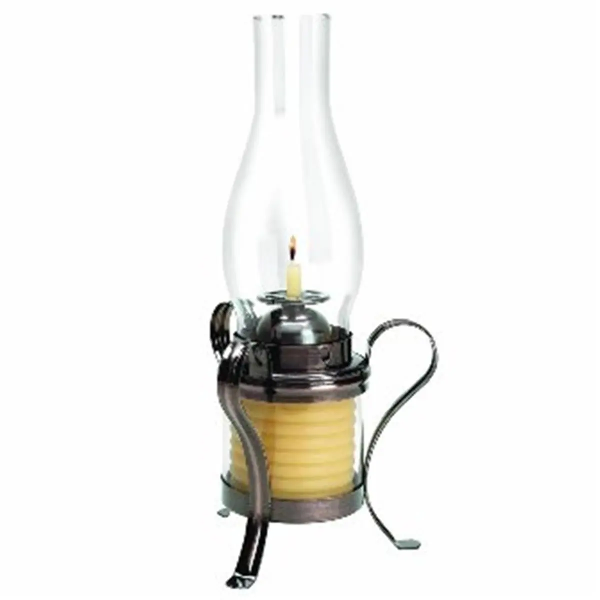 40 Hour Coil Candle With Hurricane Lamp - Copper