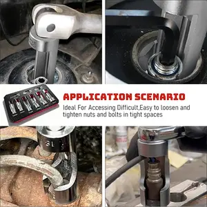 9PCS Diesel Injector Fuel Line Socket Set 10-22mm Flare Nut Wrench Spanner for Temperature Sensors Thermo Switches ABS Tube Master Cylinder Coolant Automotive Maintenance