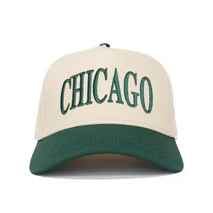 Chicago two-tone snapback hat, 3d Embroidery Two-tone Chicago city snapback cap vintage Chicago cap, Chicago camo and cream hat Chicago hat