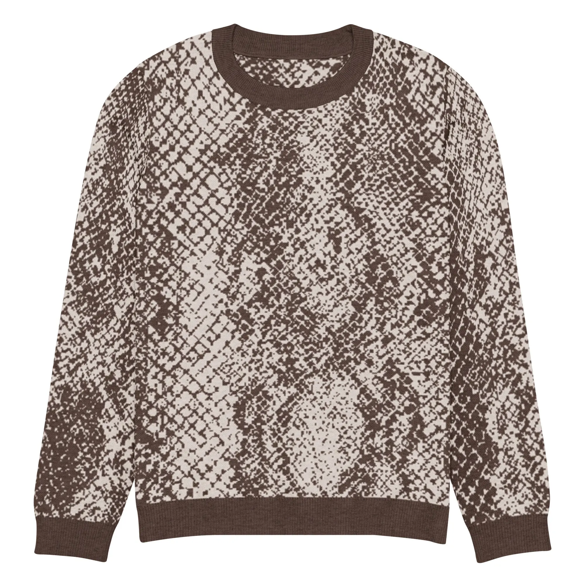 Deep Snake Skin Knitted Crew Neck Sweater