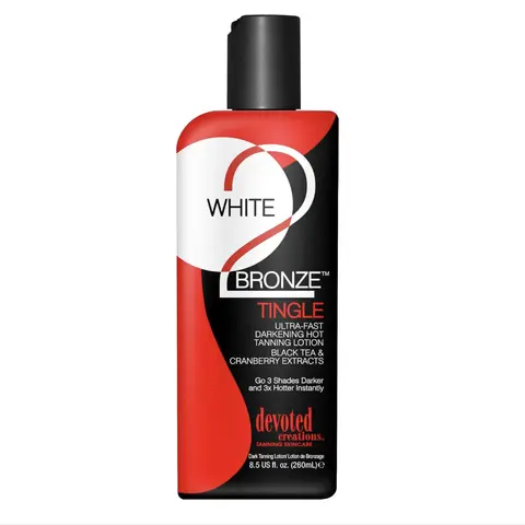 Devoted Creations White Bronze Tingle Ultra Fast Darkening Hot Tanning Lotion with Black Tea & Cranberry Extracts 8.5 fl oz