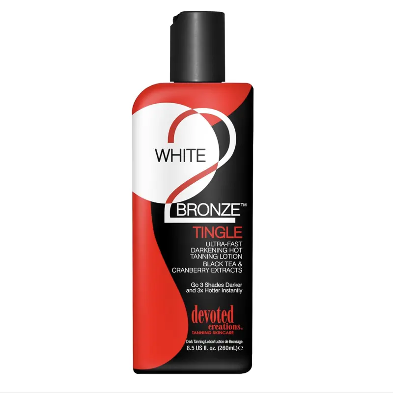 Devoted Creations White Bronze Tingle Ultra Fast Darkening Hot Tanning Lotion with Black Tea & Cranberry Extracts 8.5 fl oz