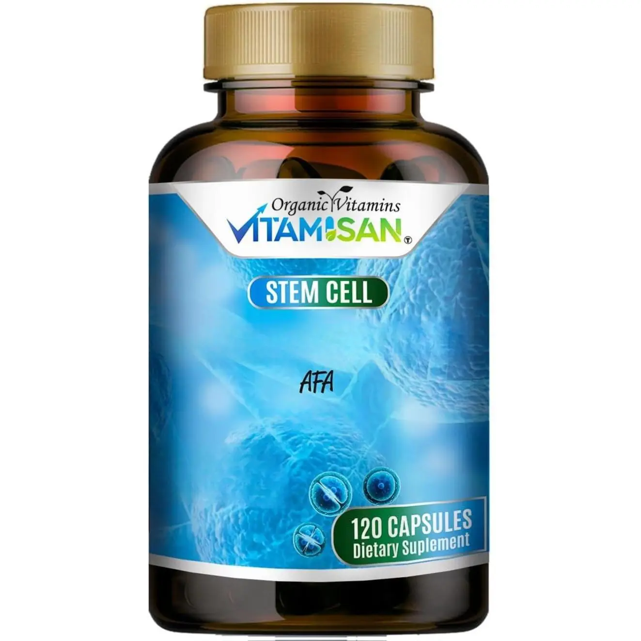 Celulas Madres AFA Stem Natural Cell 120 Capsules 1000 mg Blue Green Algae Non GMO Gluten Free Aphanizomenon Flos-aquae celula Madre suplement Supplement Celula madre cell Vitamin