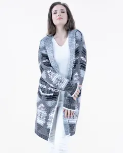 Casual Native Print Eyelash Duster Cardigan