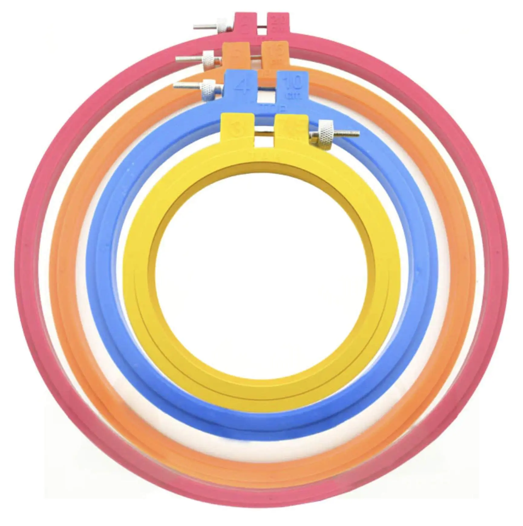 Round Plastic Embroidery Hoops --- (Various Sizes) by Colonial Needle Co.®