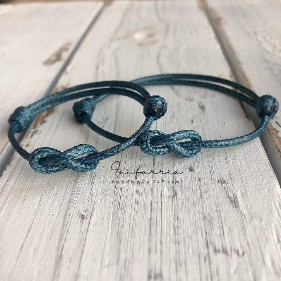 Lovers Key, Deep Teal Mother and daughter Bracelets