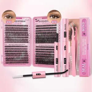 640 Capacity Natural Cluster False Eyelash Set with Glue Tweezers, 30D 40D Imitation Eyelashes for Beginners, Ideal for Daily Dating