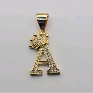 Chain Elegant Letters with Crown and Clear Stones A to Z