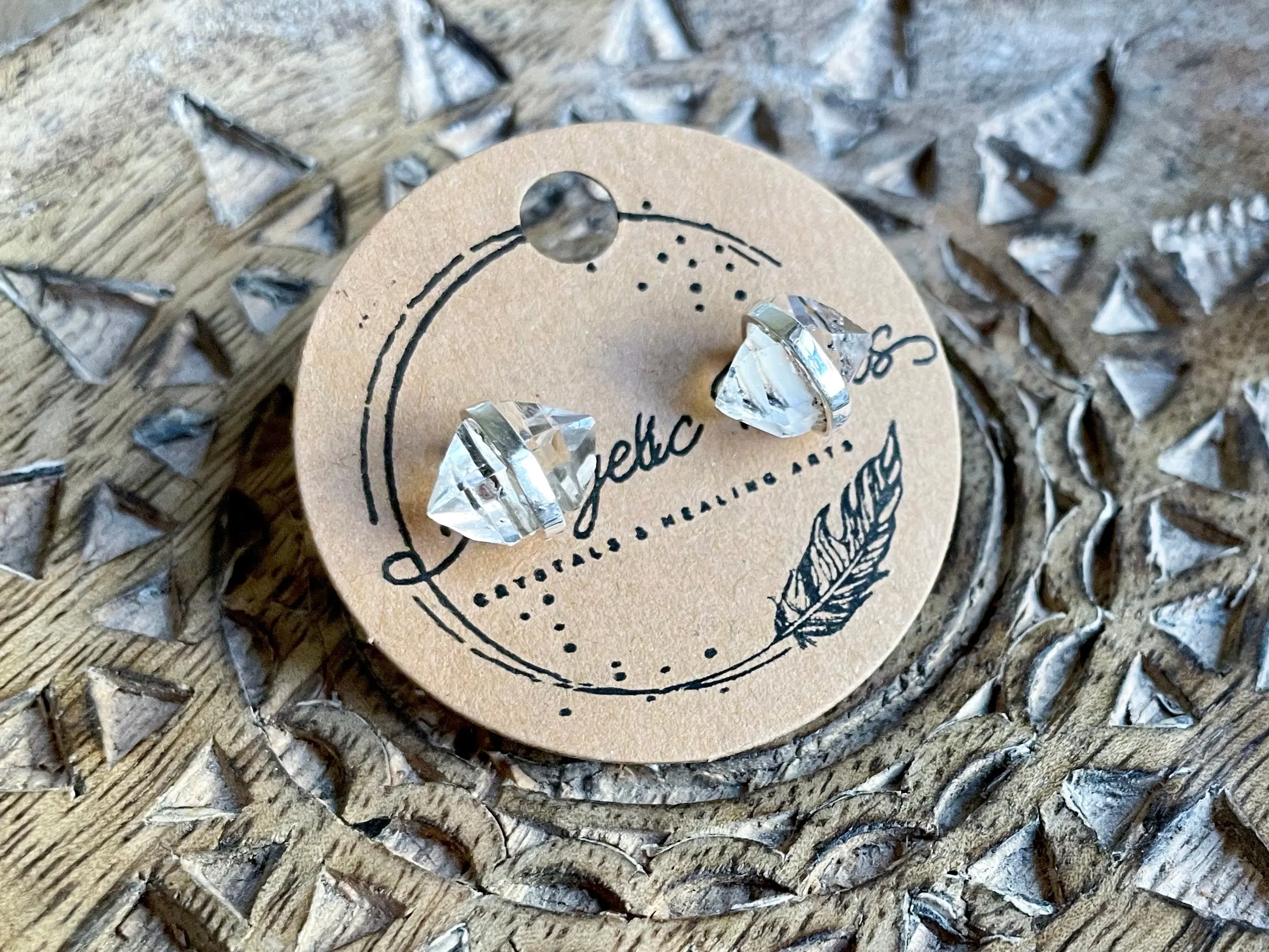 Herkimer Diamond Post Sterling Earrings || Double Terminated