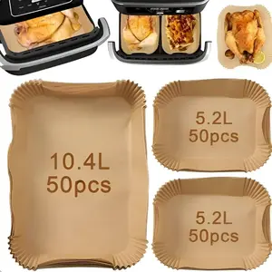Lifemaison 150 Piece Air Fryer Ninja Baking Paper Set, Fits Ninja Foodi Flex Af500eu Af500eucp Duronic Af34, Disposable Oil Absorbing Paper Liners